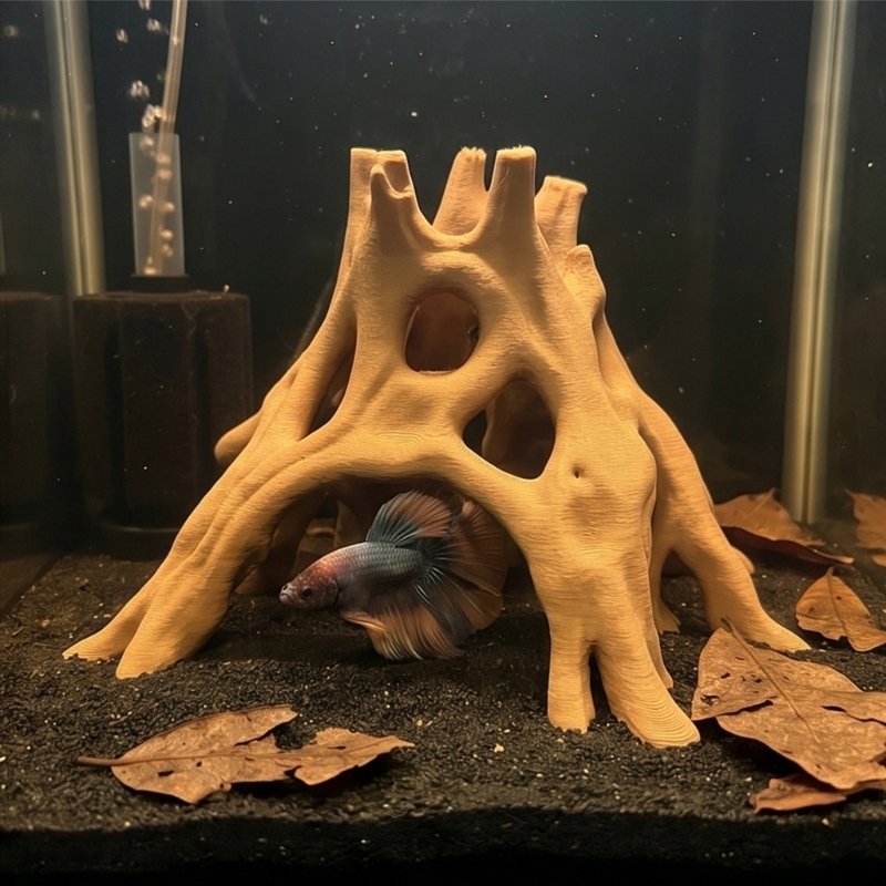 Planted Aquarium With Driftwood - Grotte à racines naturelles, cachette poisson,