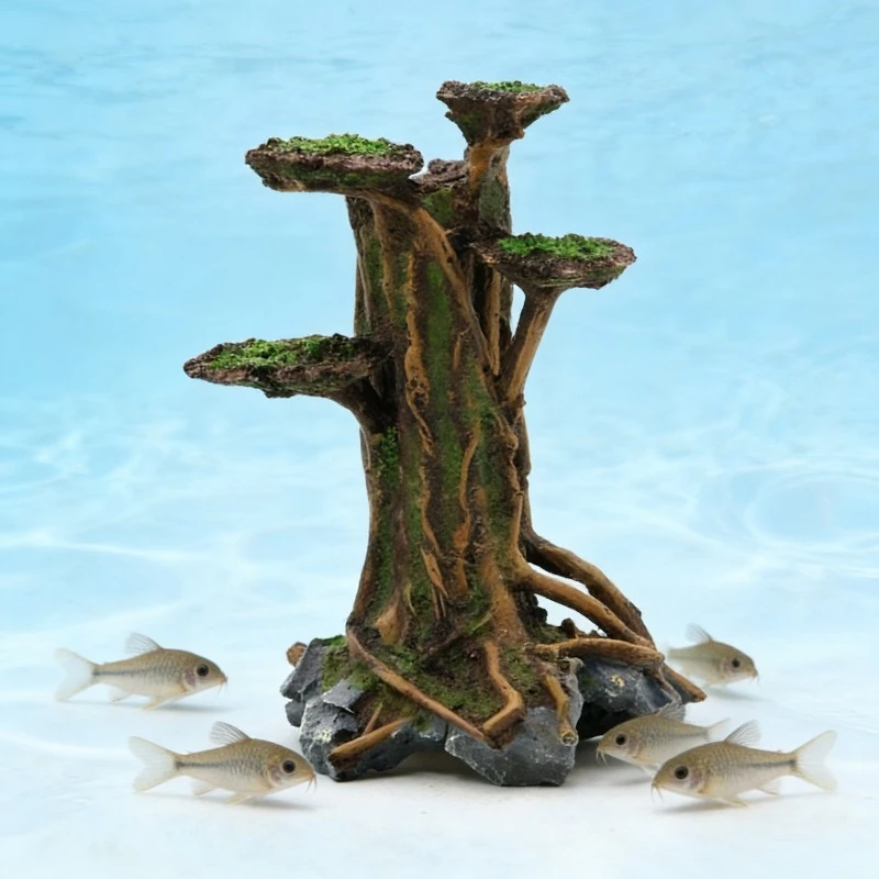 Planted Aquarium With Driftwood - Décoration d'aquarium en résine : Arbre