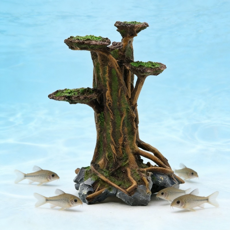Planted Aquarium With Driftwood - Décoration d'aquarium en résine : Arbre