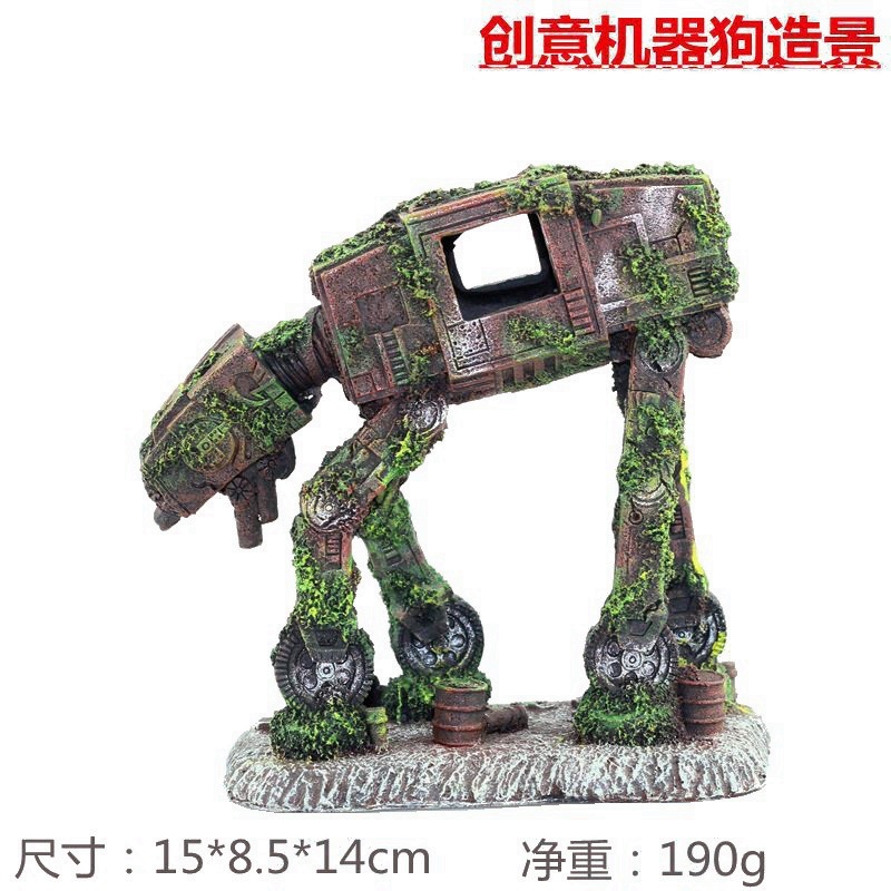 Ornement en résine Chien robot - Planted Aquarium With Driftwood avis et prix