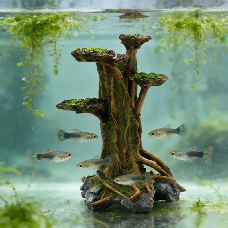 Décoration d'aquarium en résin - Planted Aquarium With Driftwood avis et prix